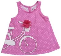 Ružový bodkovaná ý top s bicyklom a kamienkami Sprint