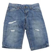 Modré regular fit riflové kraťasy s prošoupáním BLUE RIDGE