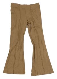 Hnedé flare tregínové nohavice H&M