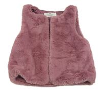 Staroružová kožušinová podšitá vesta zn. H&M