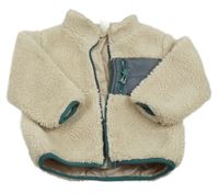 Smotanová huňatá podšitá bunda s vreckom H&M