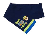 Tmavomodro-limetkovo-cobaltově modrá pletená šála s PAW PATROL - Rubble George