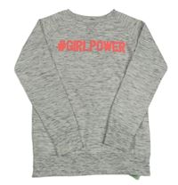 Sivo-bielo-čierna melírovaná mikina s nápisom YD