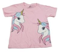 Světlerůžové tričko s jednorožci 