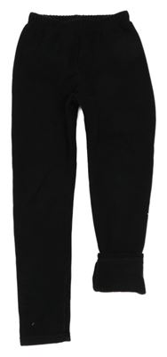 Čierne teplákové zateplené legíny