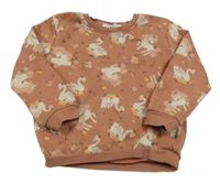 Skořicová mikina s jednorožcami a labuťami  C&A