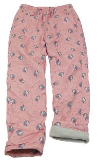 Ružové šušťákové thermo nohavice s jednorožcami LC WaIKIKI