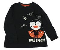 Černé pyžamové triko s upírem lupilu