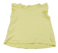 Žlté melírované crop tričko s volánikmi H&M