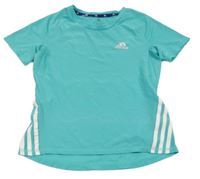 Světletyrkysovo-bílé vzorované funkční sportovní tričko Adidas