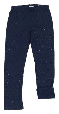 Tmavomodré trblietavé teplákové legíny Kiki&Koko