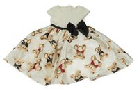 Smetanové šaty s medvídky a mašlí H&M