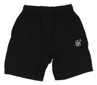 Čierne teplákové kraťasy s písmenky SIKSILK