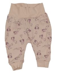 Svetloružové rebrované tepláky s pejsky Ergee