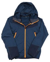 Tmavomodrá melírovaná funkční sportovní propínací mikina s kapucí Salewa