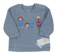 Nové - modrá fleecová mikina s medvídky Paddington George
