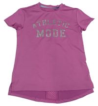 Tmavorůžové funkční sportovní tričko s nápisy ACTIVE TOUCH