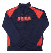 Tmavomodro-červená propínací sportovní mikina s logem PUMA