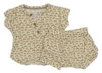 2set- Béžové vzorované mušelínové tričko + kraťasy George