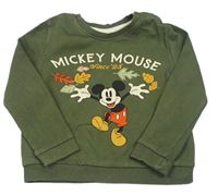 Khaki mikina s Mickeym zn. Disney