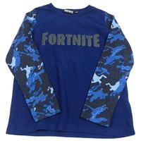 Tmavomodro-černá fleecová mikina - Fortnite Primark