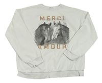 Biela mikina s koňmi H&M