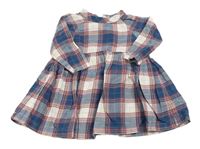 Petrolejovo-bielo-červené kockované šaty Mothercare