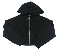 Čierna prepínaci crop mikina s kapucňou New Look