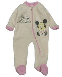 Svetlobéžový chlpatý overal s Minnie