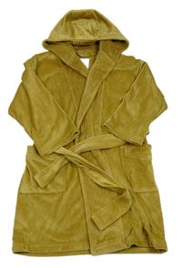 Okrový plyšový župan s kapucňou Next