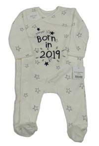 Nové - Smotanový zamatový overal s hviezdami a nápisom George