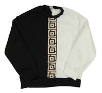 Bielo-čierna mikina so vzorom zn. Shein