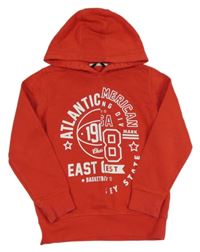 Červená mikina s nápisem a kapucí George