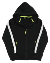 Čierna prepínaci mikina s pruhem na rukávech a kapucňou Y.F.K.