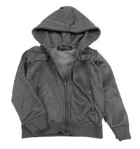 Tmavosivá melírovaná športová prepínaci mikina s kapucí Hugo Boss