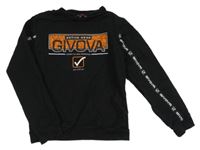 Čierna mikina s potlačou a nápisom