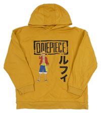 Okrová mikina s potiskem a kapucí - One Piece Primark