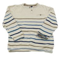 Béžovo-hnědo-modrý pruhovaný svetr Next