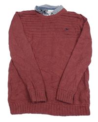 Vínový sveter s košeľovým golierom Jasper Conran