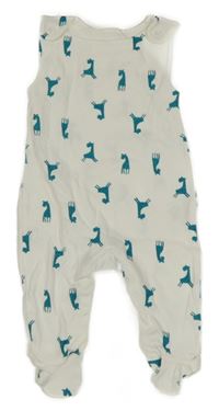 Bílé dupačky s žirafami 