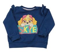 Tmavomodrá mikina se Skye a volánky Nickelodeon