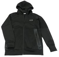 Černá sportovní propínací mikina s nášivkou a kapucí Chapter Young