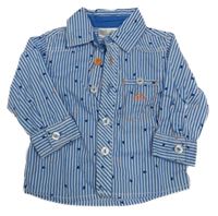 Modro-bílá pruhovaná košile s velrybami Ergee