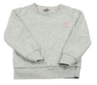 Svetlosivá melírovaná mikina so srdcem Dopodopo