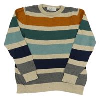 Béžovo-farebný pruhovaný sveter H&M