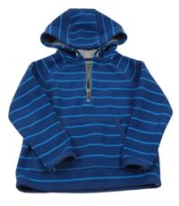 Tmavomodro-modrá pruhovaná fleecová mikina s kapucňou John Lewis