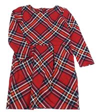 Červeno-čierno-biele kockované šaty H&M