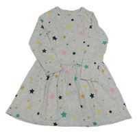 Svetlosivé melírované bavlnené šaty s hviezdami Cool Club