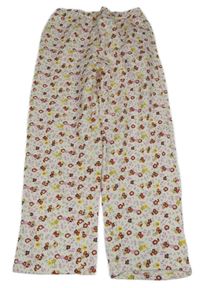 Smetanové květované široké tepláky Leigh Tucker