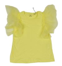 Žluté tričko s tylovými volánky OVS